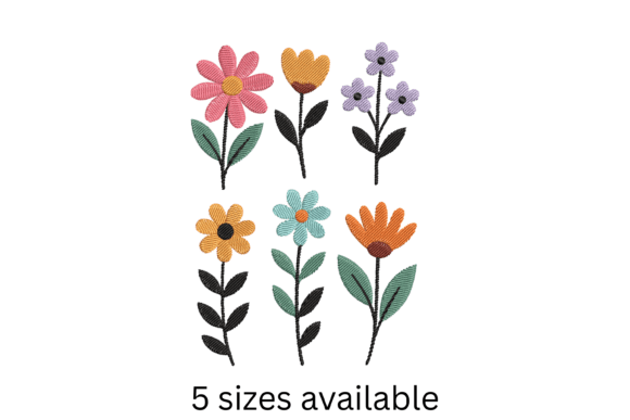 Colorful Flower Embroidery Design