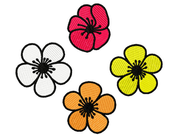 Colorful Flower Embroidery Designs