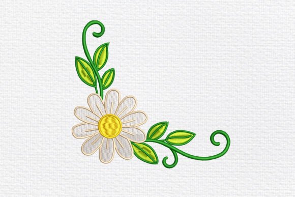 Daisy Corner Embroidery Design