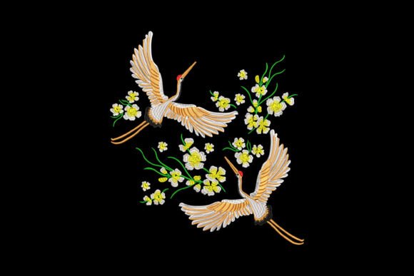 Dancing Cranes in Spring Bloom