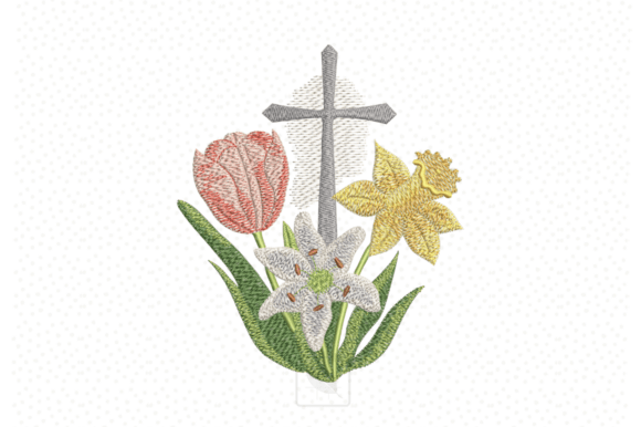 Easter Flowers: Elegant & Bright Embroidery Design