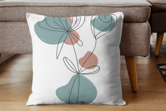 Green Pink Blooms Embroidery File