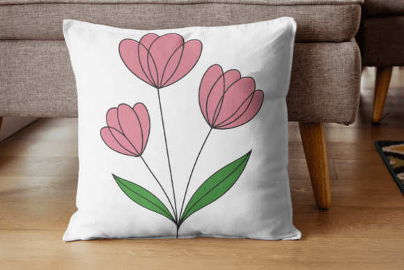 Pink Tulips Embroidery Design