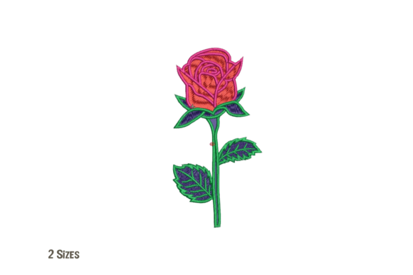 Red Rose Machine Embroidery Design