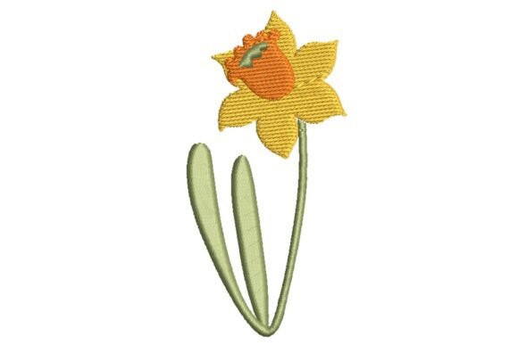 Yellow Daffodil Embroidery
